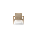 Hans J. Wegner CH25 loungestol i træ med flettet sæde og ryg