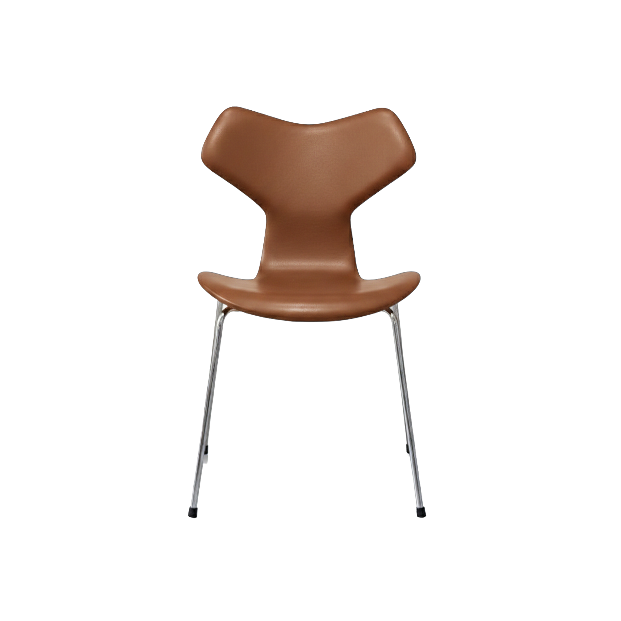 Nypolstret Arne Jacobsen Grand Prix stol 4130 i cognac læder