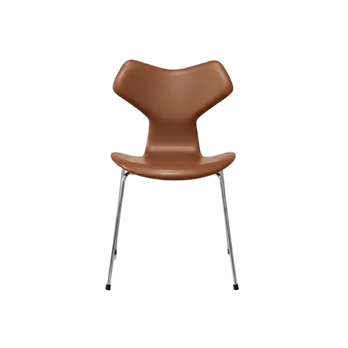 Nypolstret Arne Jacobsen Grand Prix stol 4130 i cognac læder