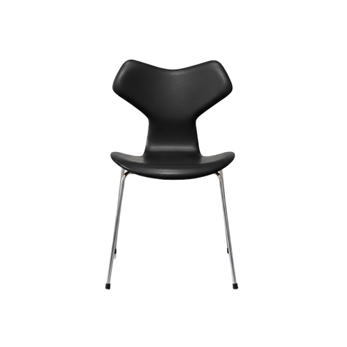 Nypolstret Arne Jacobsen Grand Prix stol 4130 i sort læder