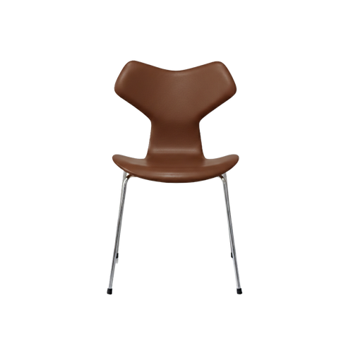 Nypolstret Arne Jacobsen Grand Prix stol 4130 i valnød læder