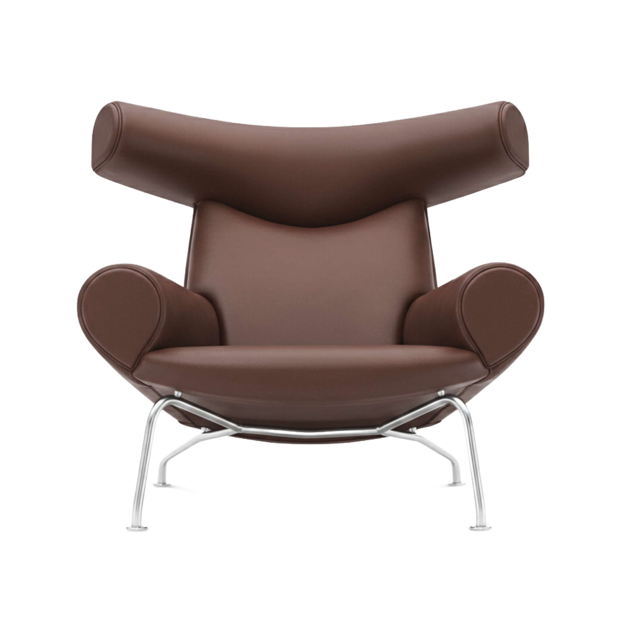  Nypolstret Erik Jørgensen Ox Chair lænestol EJ100 i valnød læder