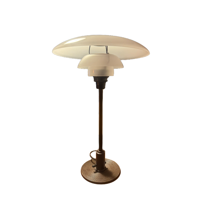 Poul Henningsen PH 3/2 bordlampe i matglas
