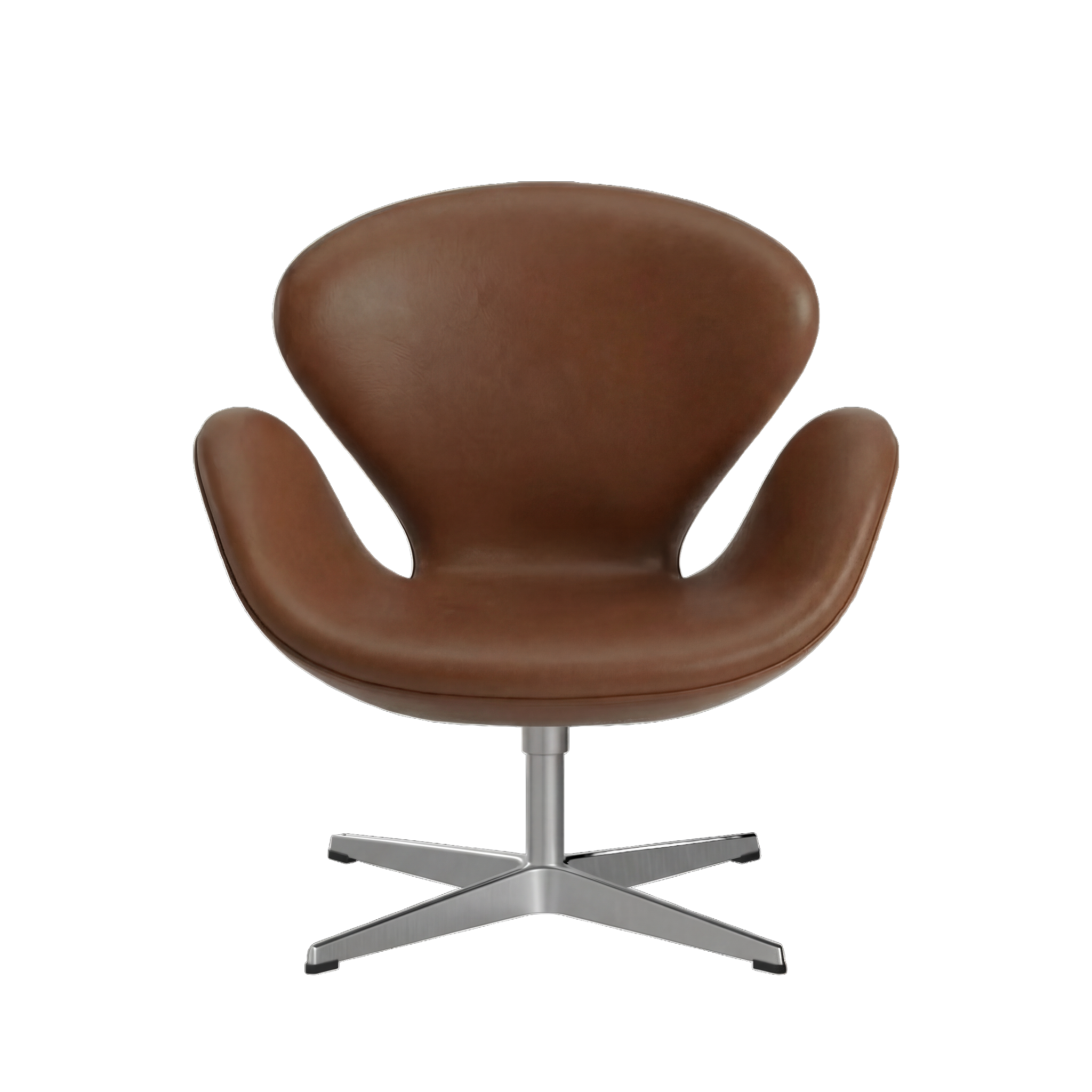 Nypolstret Arne Jacobsen Svanen lænestol 3320 i valnød læder