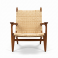 Hans J. Wegner CH27 Lænestol – Egetræ & Flettet Papirgarn