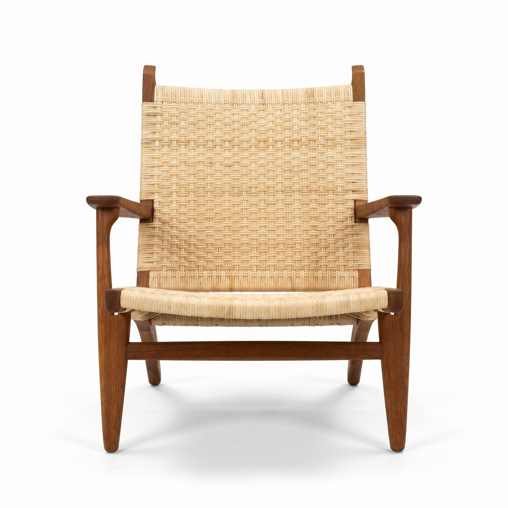 Hans J. Wegner CH27 Lænestol – Egetræ & Flettet Papirgarn