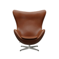 Nypolstret Arne Jacobsen Ægget lænestol 3316 i cognac læder