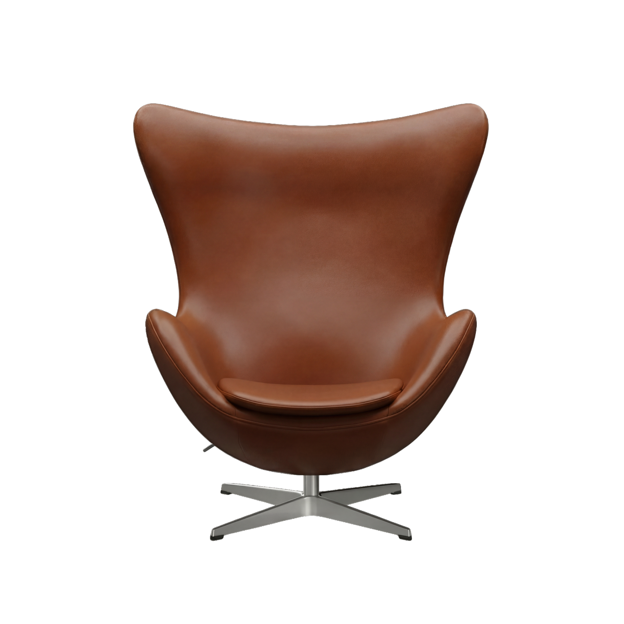Nypolstret Arne Jacobsen Ægget lænestol 3316 i cognac læder