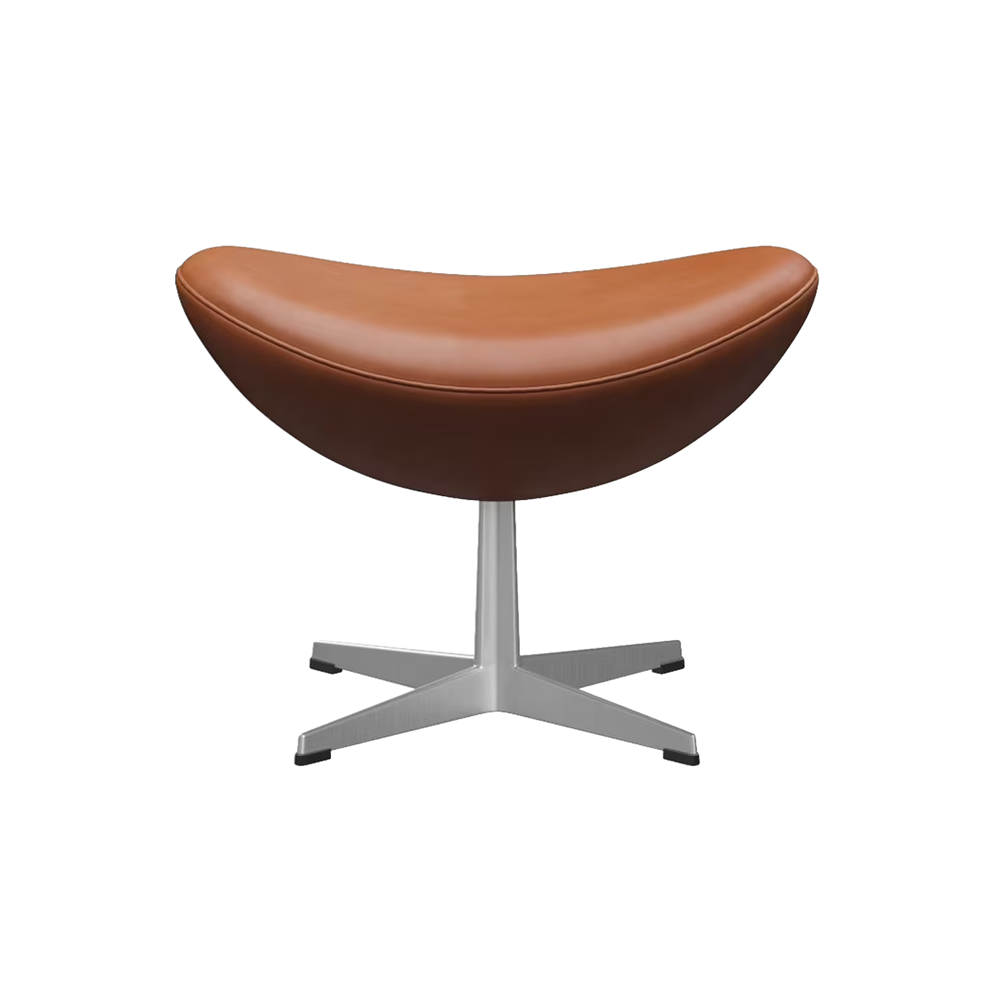 Nypolstret Arne Jacobsen Ægget skammel 3127 i cognac læder