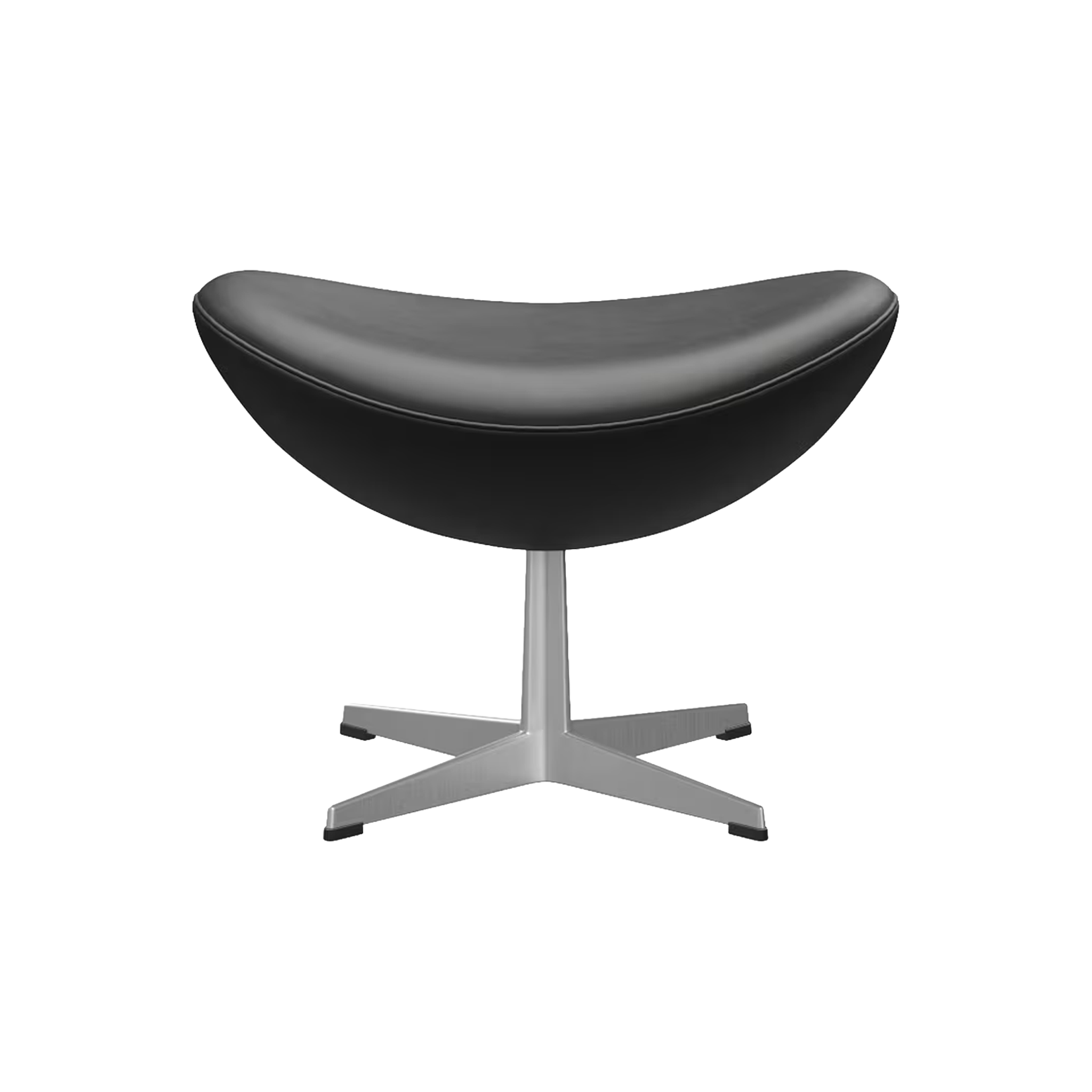 Nypolstret Arne Jacobsen Ægget skammel 3127 i sort læder