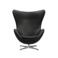 Nypolstret Arne Jacobsen Ægget lænestol 3316 i sort læder
