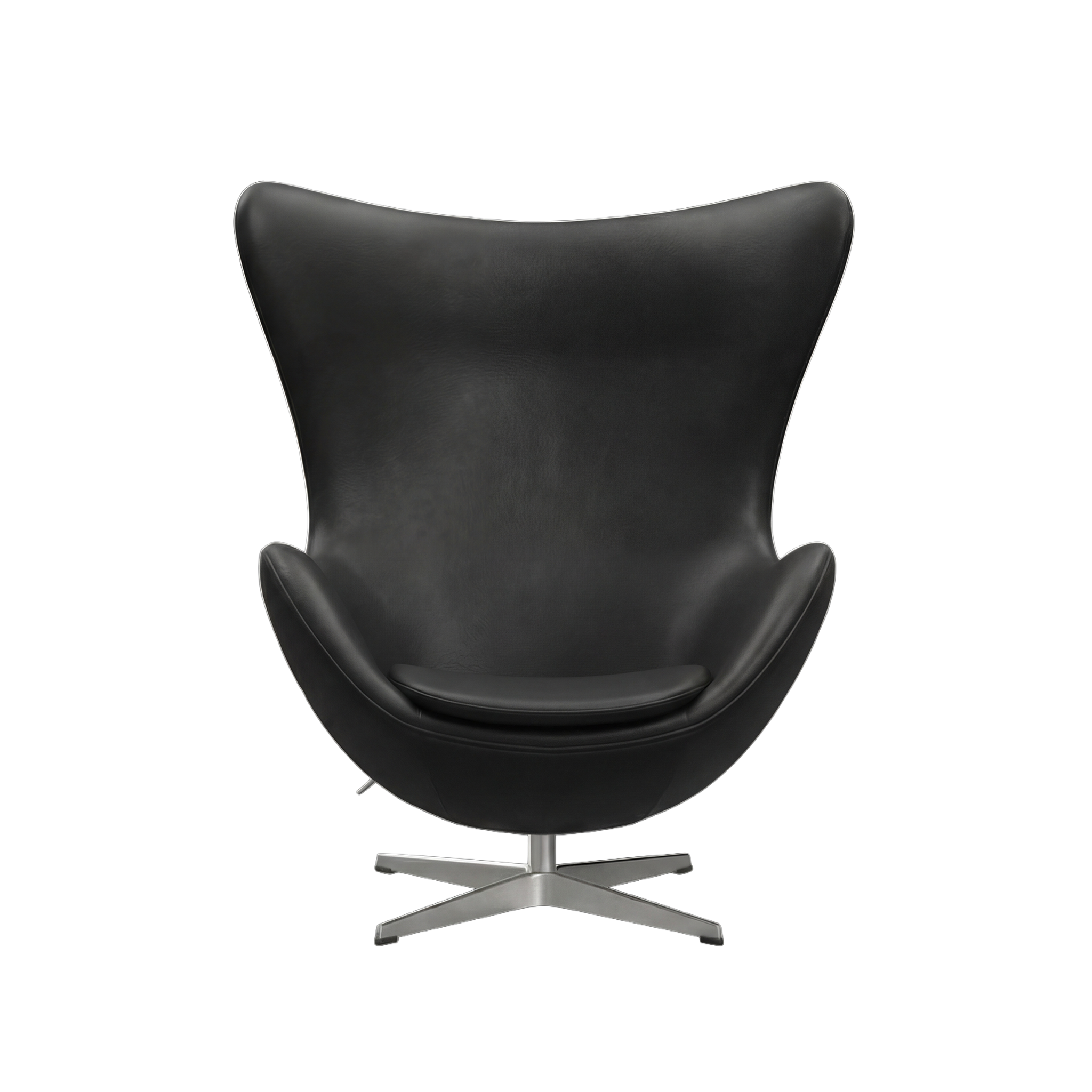 Nypolstret Arne Jacobsen Ægget lænestol 3316 i sort læder