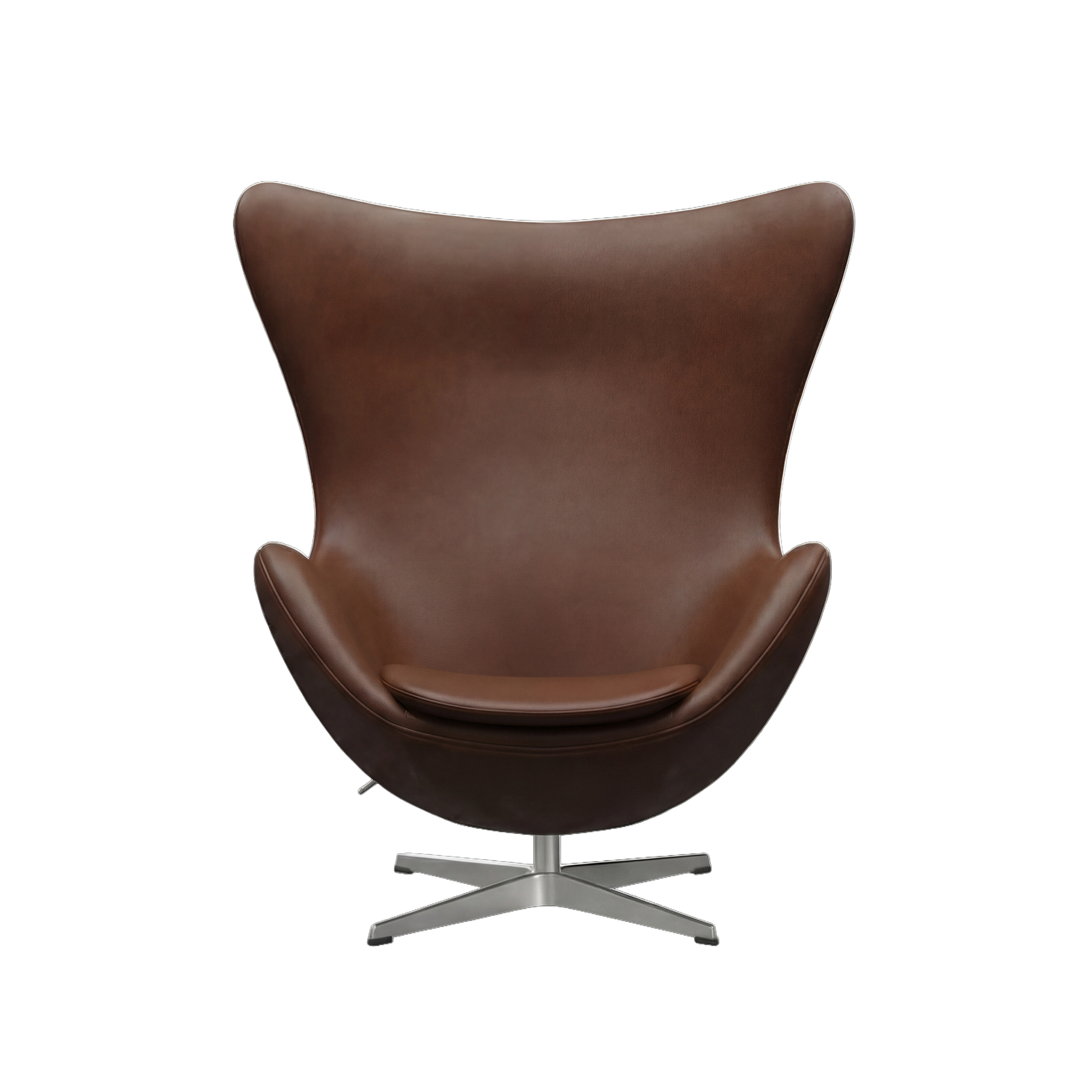 Nypolstret Arne Jacobsen Ægget lænestol 3316 i valnød læder